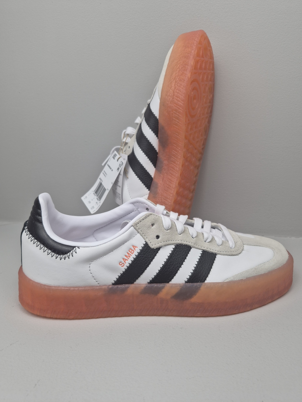 Adidas Sambae JI3072 White Black Semi Coral Women's Shoes size 8.5